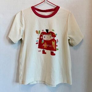 Kids Cream Apple Graphic T-Shirt size 110/5T